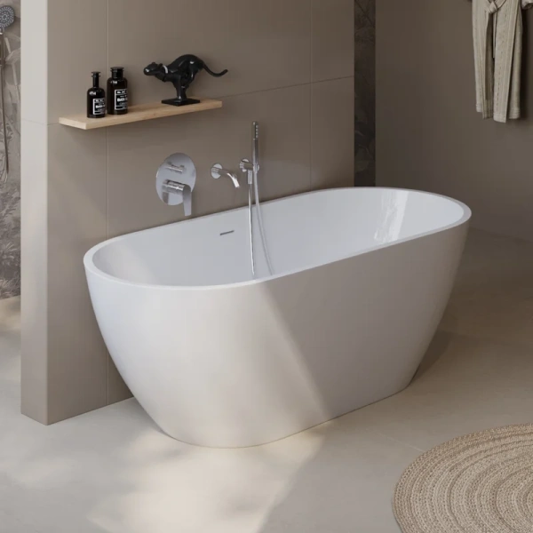 акриловая ванна belbagno uno 170x75 bb701-1700-750-k без гидромассажа