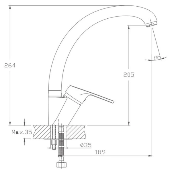 смеситель для кухни haiba hb4116 цвет хром