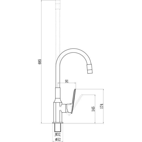 смеситель для кухни savol s-600606aw