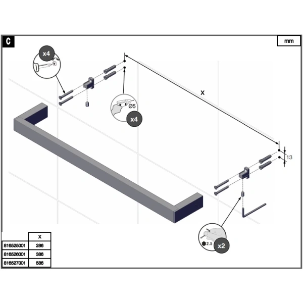 Полотенцедержатель 40 см Roca Nuova 816526001