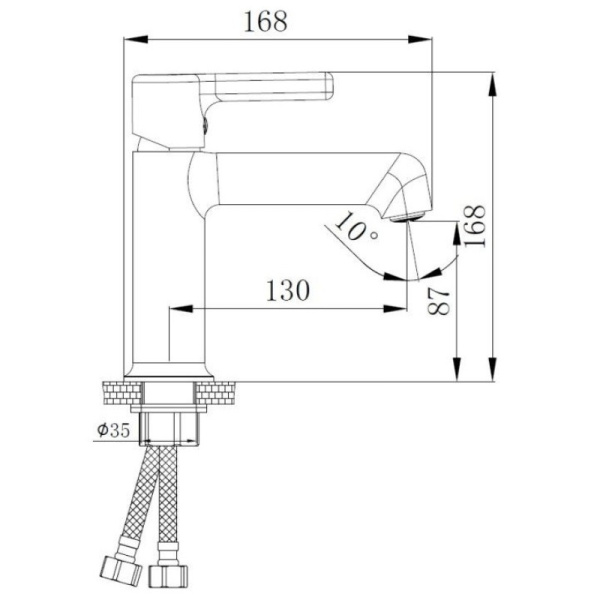 смеситель для раковины haiba hb10814-7 черный матовый