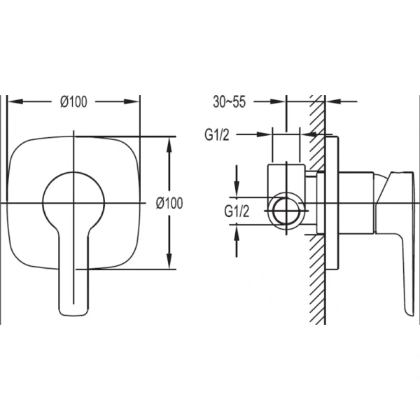 встраиваемый смеситель для душа cezares tesoro tesoro-f-dim-01