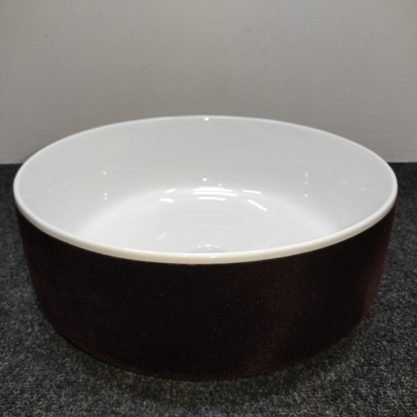 раковина artceram cognac col001 01 65 накладная, без отв., без перелива, на столешницу, saniglaze, ø42xh16 см, белый / testa di moro