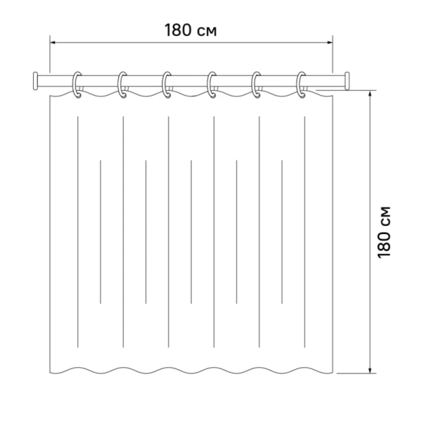 Штора для ванной комнаты 180*180 Iddis Basic B59P118i11