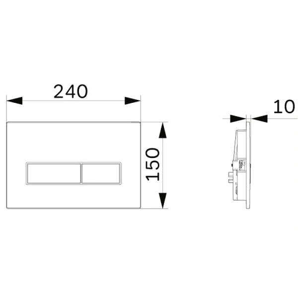 клавиша для инсталляции am.pm ergofit м i110338 для унитаза, абс-пластик, черная матовая