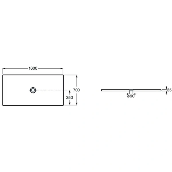 керамический поддон 160x70 см roca cratos 3740l3660