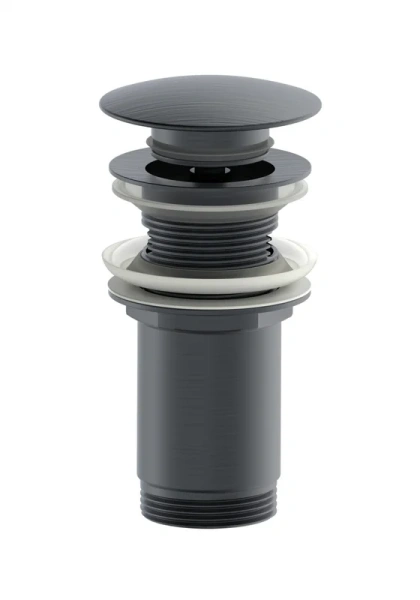 Донный клапан для раковины Wonzon & Woghand WW-88SS09-BGM с переливом, темный графит матовый