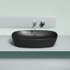 раковина ceramicanova element cn6049mb накладная, 60x38 см, черная матовая