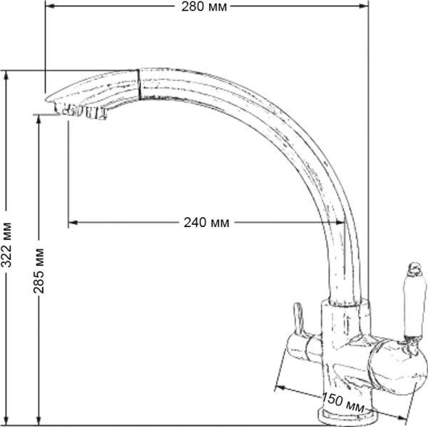 смеситель для кухни seaman barcelone ssl-5382 mist satin