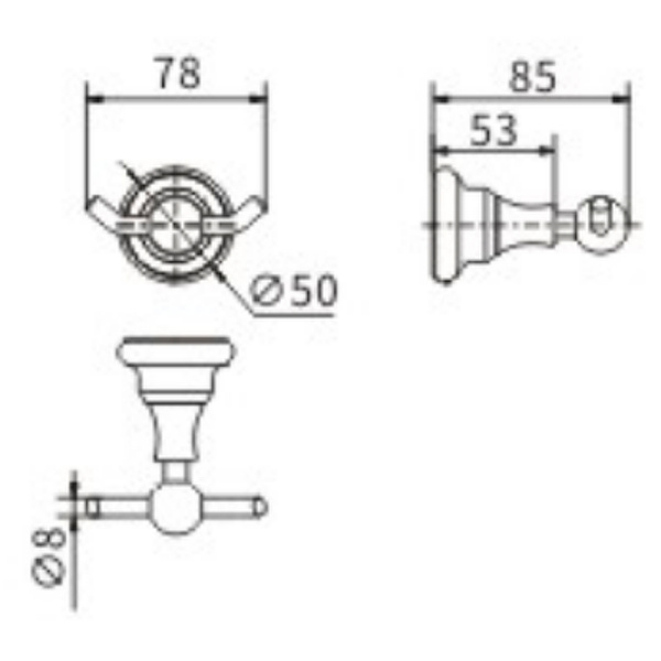 Двойной крючок CeramaLux Elegance 95801 черный матовый