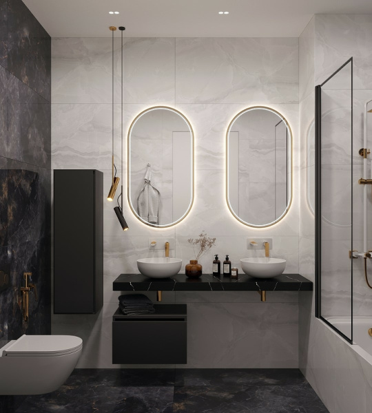столешница под раковину boheme armadi art flat 160 869-160-nm черный мрамор