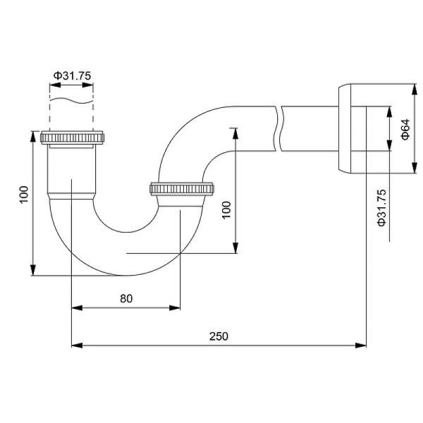 сифон для раковины timo 961/03l черный