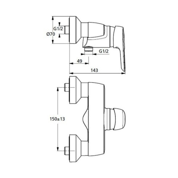 смеситель для душа ideal standard ceramix blue b9493aa