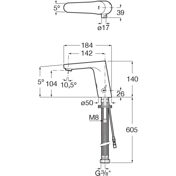 смеситель для раковины roca l30-e a5a5809c00 сенсорный, хром