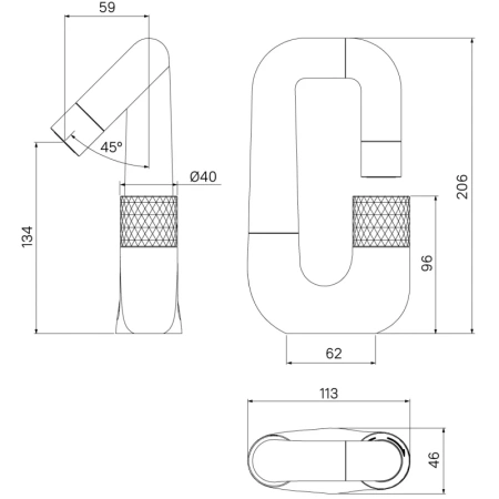 смеситель для раковины iddis twist twiblbti01 матовый черный