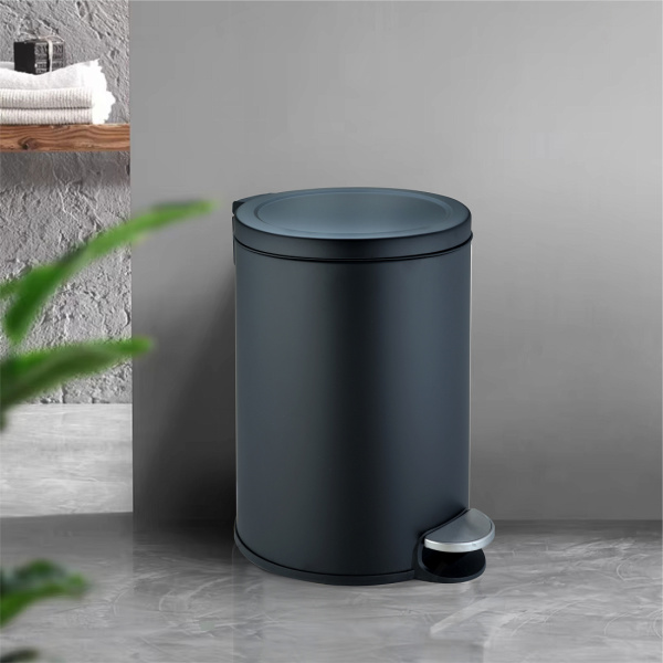 Мусорное ведро Weltwasser WW Lora BL 12L с педалью, черный матовый