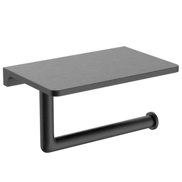 Держатель туалетной бумаги Raglo R320.03.09 с полкой для телефона, графит Держатель туалетной бумаги Raglo R320.03.09 с полкой для телефона, графит