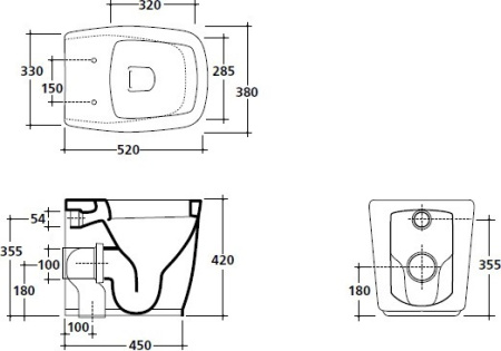 унитаз приставной galassia sa02 8961