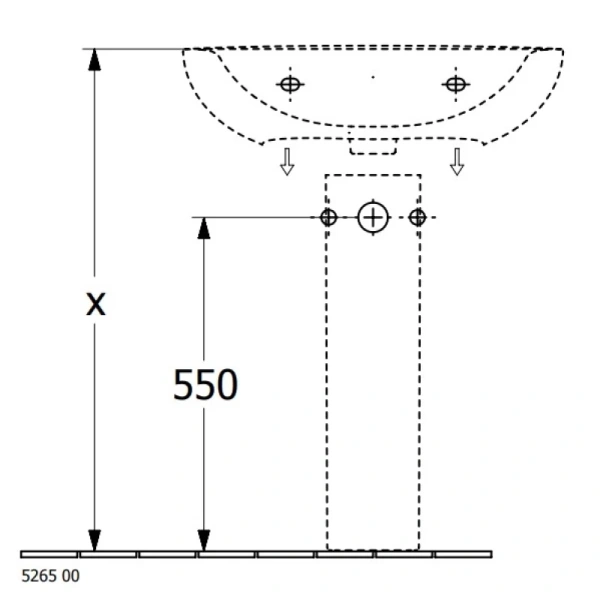 пьедестал для раковины villeroy & boch o.novo 526500r1