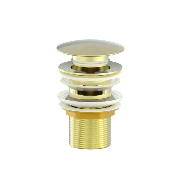 Донный клапан для раковины Wonzon & Woghand WW-88SS01-BG с переливом, золотой матовый