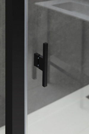 дверь для душевой кабины allen brau priority 160 3.31039.bba профиль черный браш, стекло прозрачное