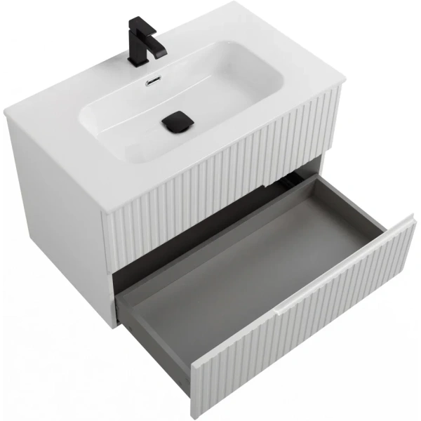 тумба под раковину cezares duet-n 80 duet-n-800-2c-so-bo подвесная bianco opaco