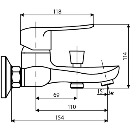 смеситель для ванны dorff ultra d5010000 хром