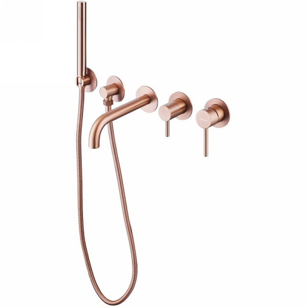 смеситель для ванны abber wasser kreis af8130mrg, цвет розовое золото матовое