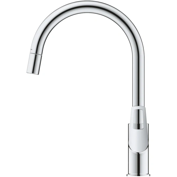 смеситель для кухни grohe bauloop 30543000 с выдвижным изливом, хром