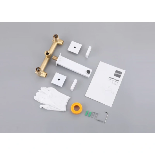 смеситель для раковины abber daheim af82122w встраиваемый, белый матовый