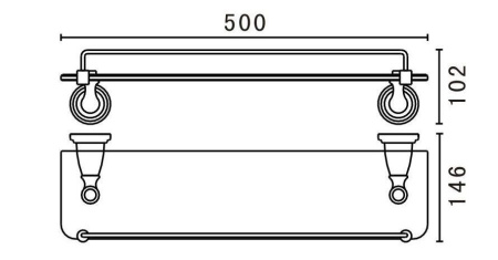 полка стеклянная art&max bianchi am-e-2611 хром