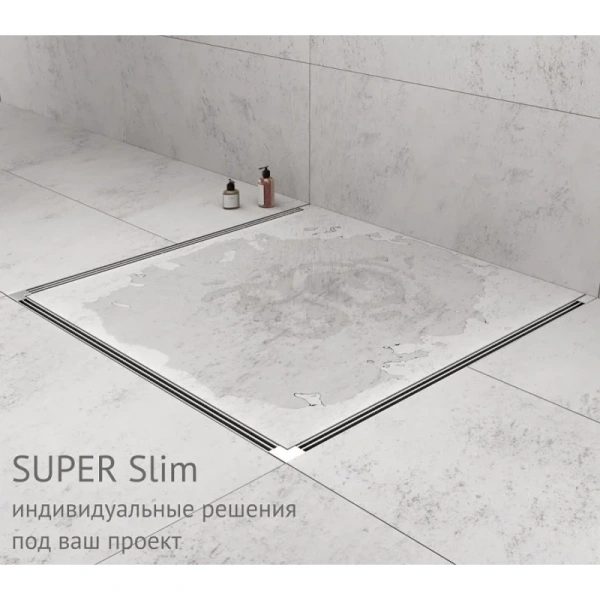 душевой лоток berges super slim 1200 090184 с решеткой хром матовый