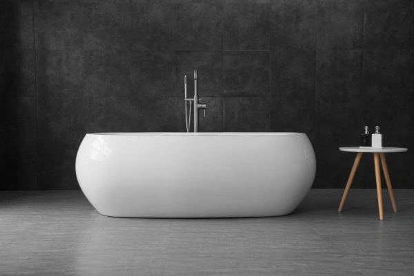 акриловая ванна belbagno bb502-1800-900 180x95 см, отдельностоящая, белая, овальная, на ножках, со сливом-переливом, с донным клапаном