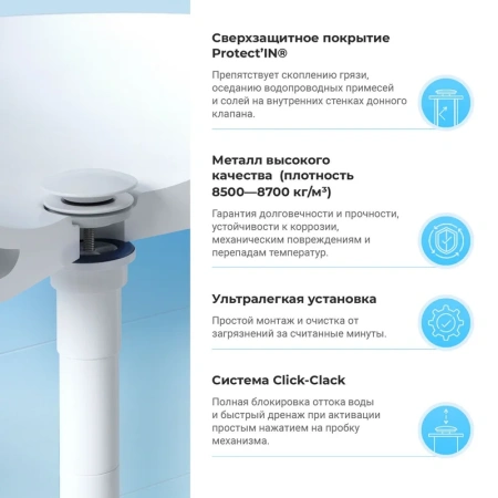 комплект wellsee drainage system 182128003 32 мм, бутылочный, матовый белый