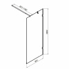 душевая стенка am.pm x-joy w94wi-80-f1-bte, 80 см, со свободным входом, профиль черный матовый, стекло прозрачное