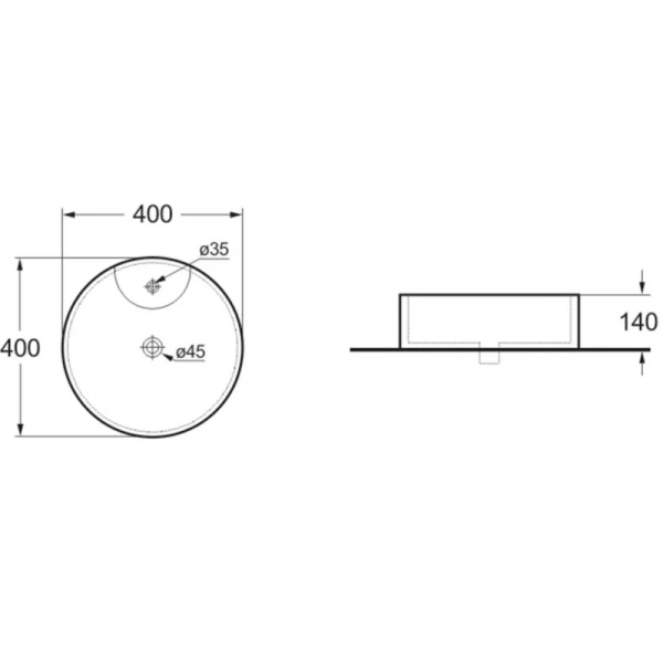 раковина накладная vincea vbs-132 40х40 см, белая