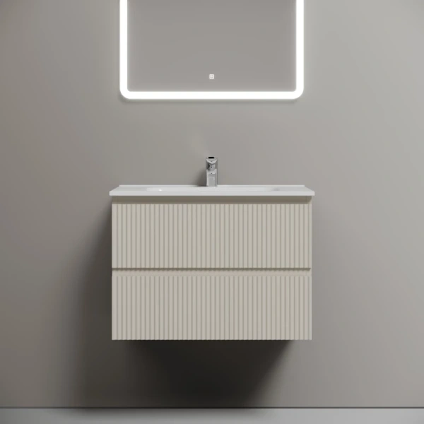 тумба под раковину sancos snob r snr70ce 69 см, подвесная, бежевый матовый