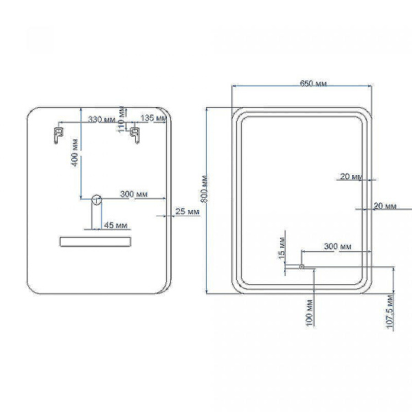 зеркало с подсветкой art&max latina am-lat-650-800-ds-f