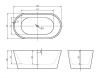 акриловая ванна belbagno 158х74 bb306-1585 без гидромассажа