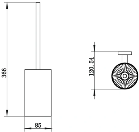 ёршик для унитаза whitecross ergo er2270gm настенный, оружейная сталь