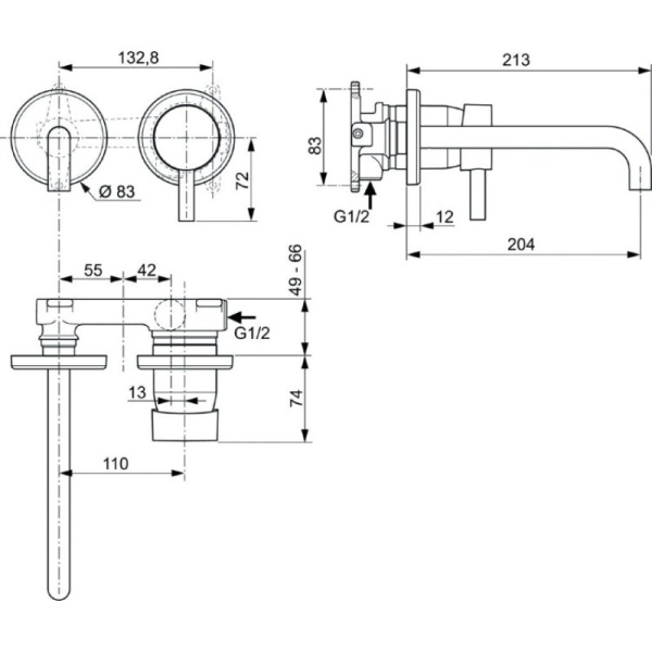 смеситель для раковины ideal standard ceraline a6938xg