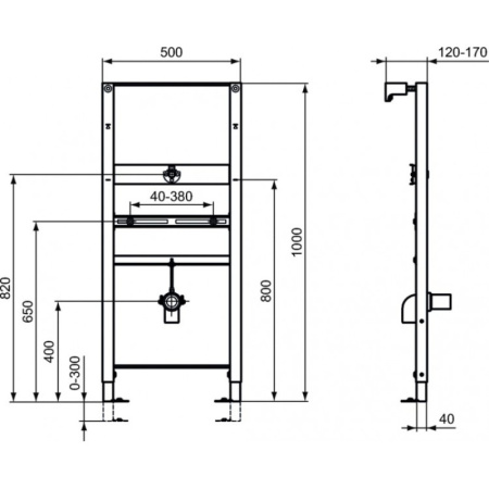 инсталляция для перегородки или поручня ideal standard prosys r010567