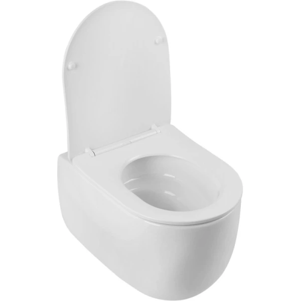 унитаз подвесной abber bequem ac1104tn безободковый, торнадо, с сиденьем микролифт, белый