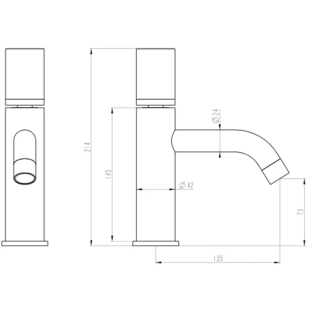 смеситель для раковины boheme stick touch 121-brb.2 бронза матовая