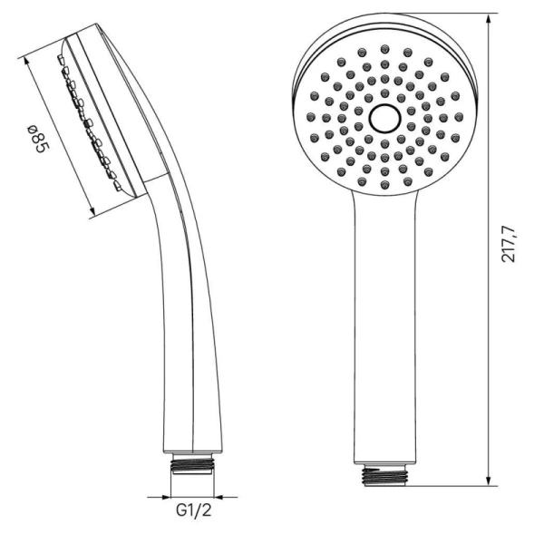 душевая лейка iddis 1f 0011f85i18 цвет хром
