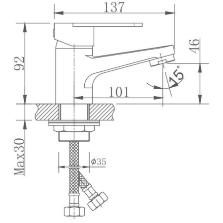 смеситель для раковины haiba hb10801-2 цвет нержавеющая сталь