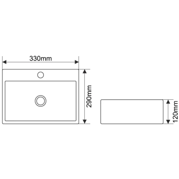 раковина накладная melana mln-7440a