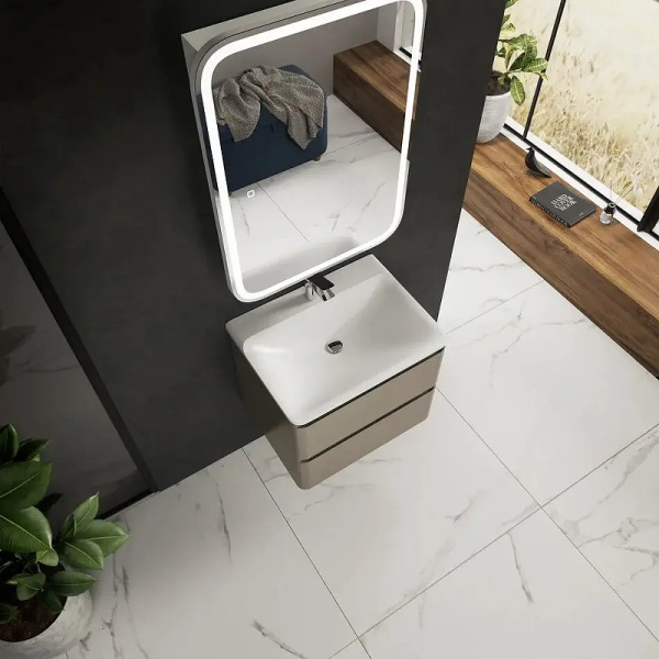 тумба под раковину aquame s4 60 aqm900460bg подвесная цвет бежевый