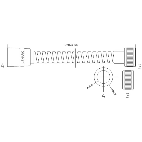душевой шланг lemark le8030s хром
