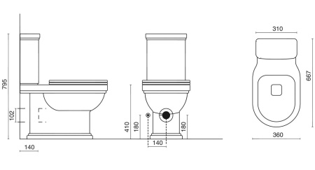 бачок для унитаза kerama marazzi pompei po.cis.01